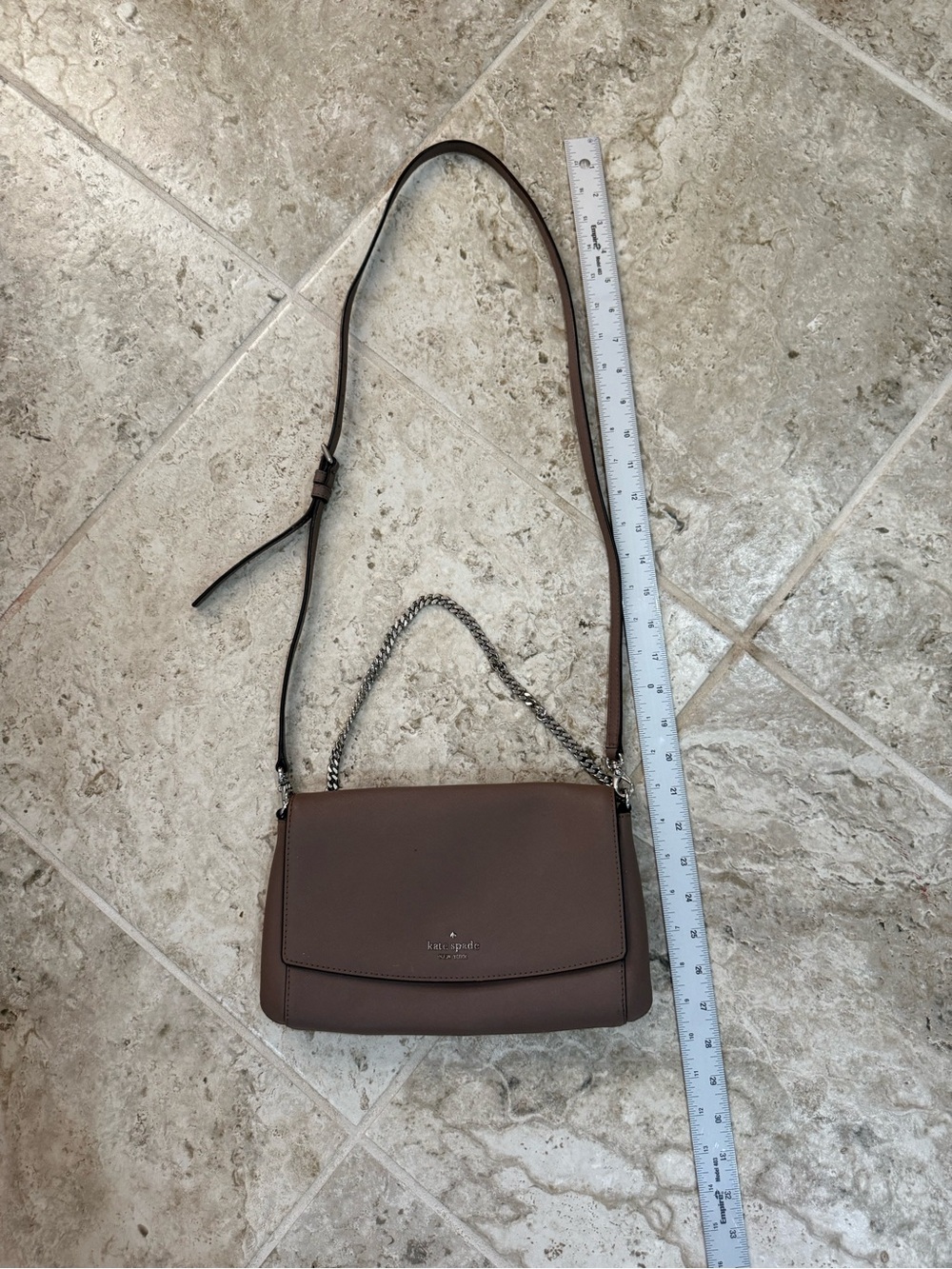 kate spade Taupe Saffiano Flap Crossbody - Picture 12 of 12